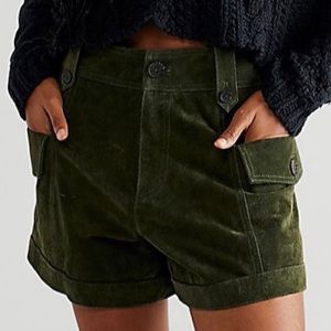 Blank NYC Crocodile Tears Shorts / Free People Bare it All green suede shorts
